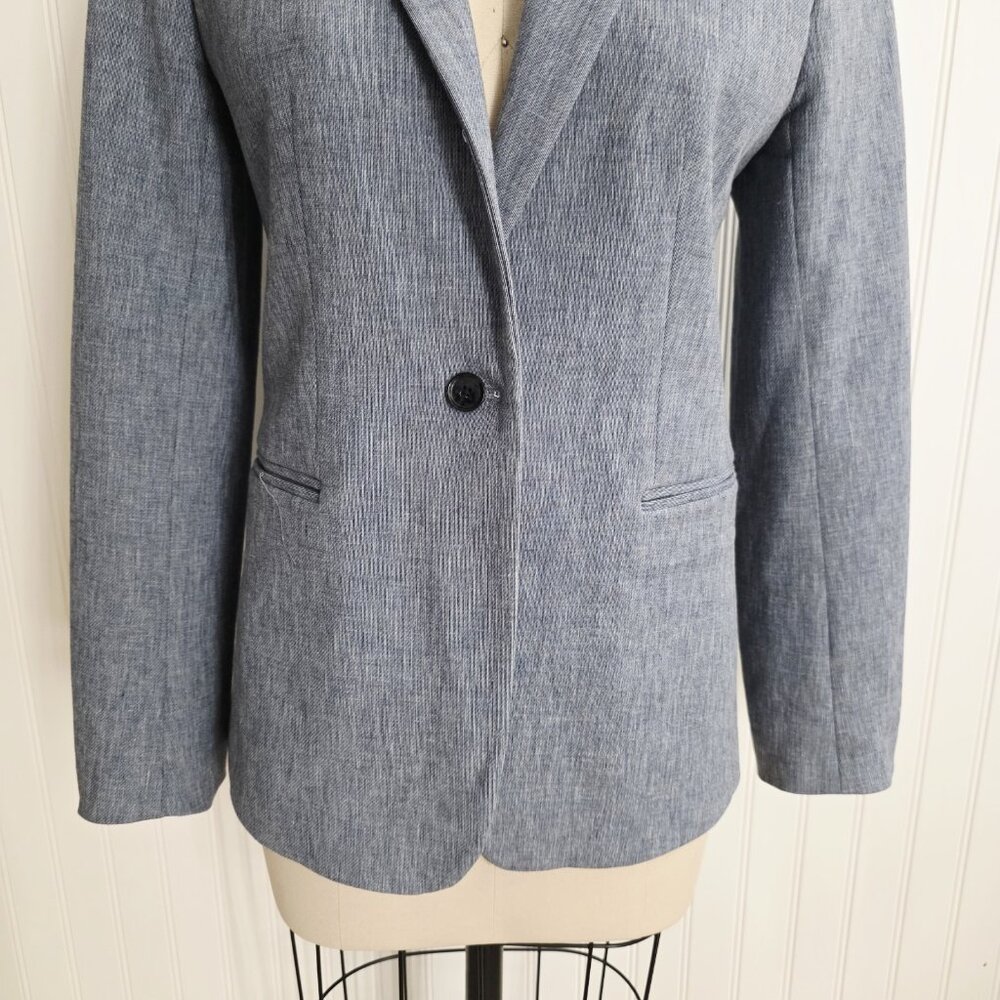 Banana Republic Woman’s Long and Lean Blazer Light Blue Size 10 - Picture 3 of 10